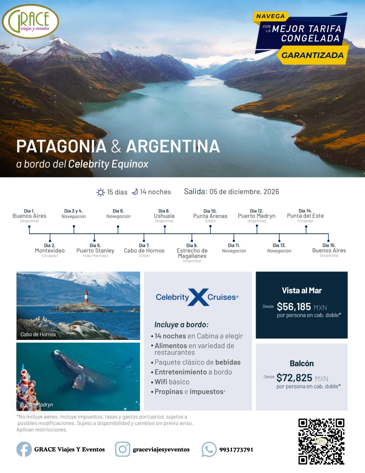 Crucero Patagonia & Argentina – Celebrity Equinox